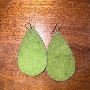 Nickel & Suede | Green Teardrop Earrings
